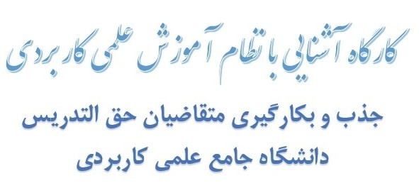 کارگاه آموزشی تربیت مدرس آشنایی با نظام علمی‌کاربردی ویژه مدرسان جدید حق‌التدریس برگزارشد