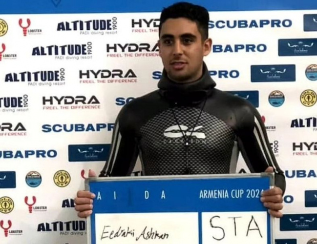 کسب مقام سوم بین المللی غواصی آزاد ارمنستان توسط دانشجوی دانشگاه جامع علمی کاربردی استان بوشهر